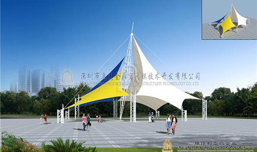 長(zhǎng)白山池北區(qū)二道白河大街音樂(lè)廣場(chǎng)張拉膜結(jié)構(gòu)