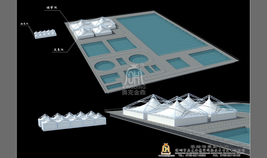 江陰南閘污水處理廠加蓋頂膜結構